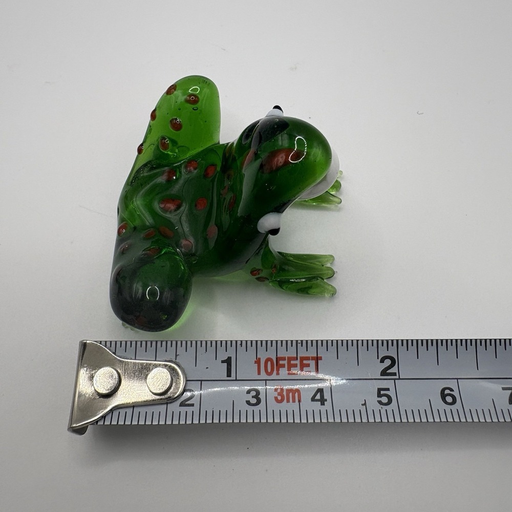 Vintage Hand Blown Art Glass Frog Figurines Lot of 5 Colorful Murano Style - Picture 10 of 13